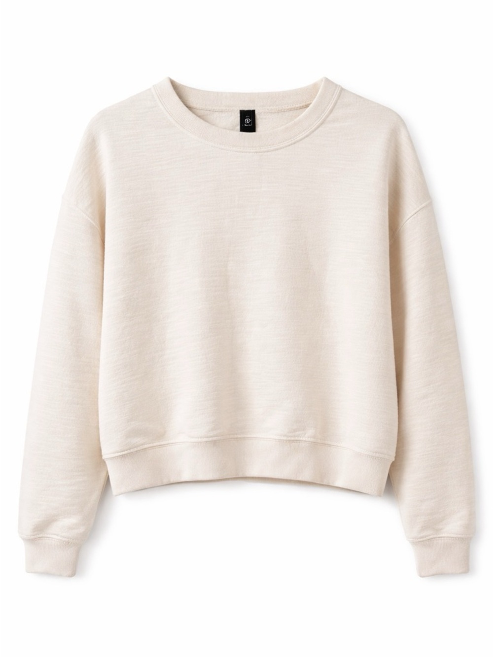 AG Jeans Nova Crew Sweatshirt Small Cream Textured Relaxed Fit Pullover